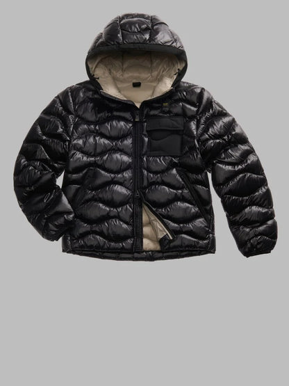 Blauer giubbino uomo Bryant in nylon nero con taschino sul petto fronte