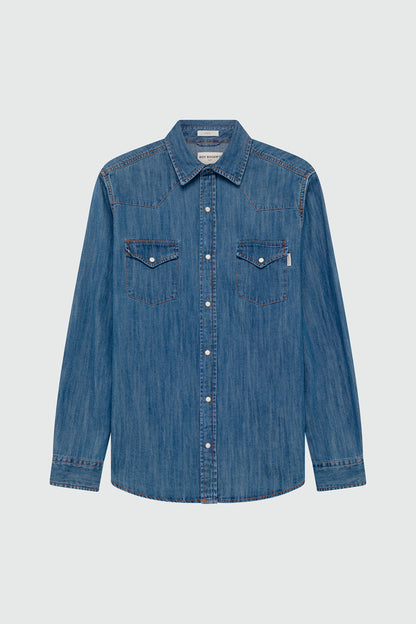 roy rogers camicia uomo denim blu prodotto isolato