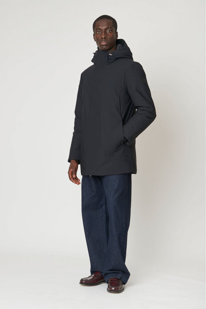 Giacca uomo Canadian Nelson black con cappuccio regolabile e imbottitura in poliestere