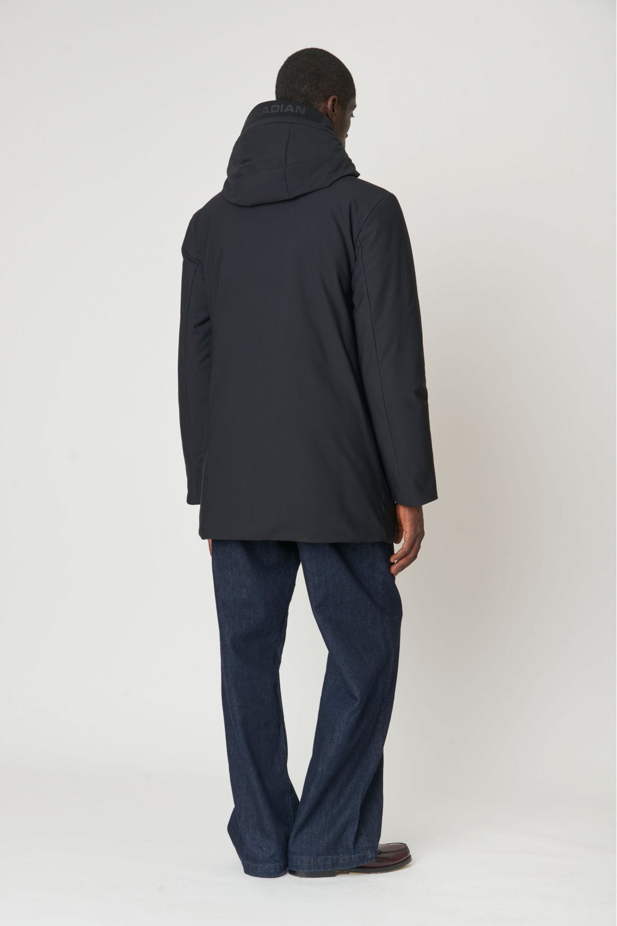 Giacca uomo Canadian Nelson black con cappuccio regolabile e imbottitura in poliestere dietro