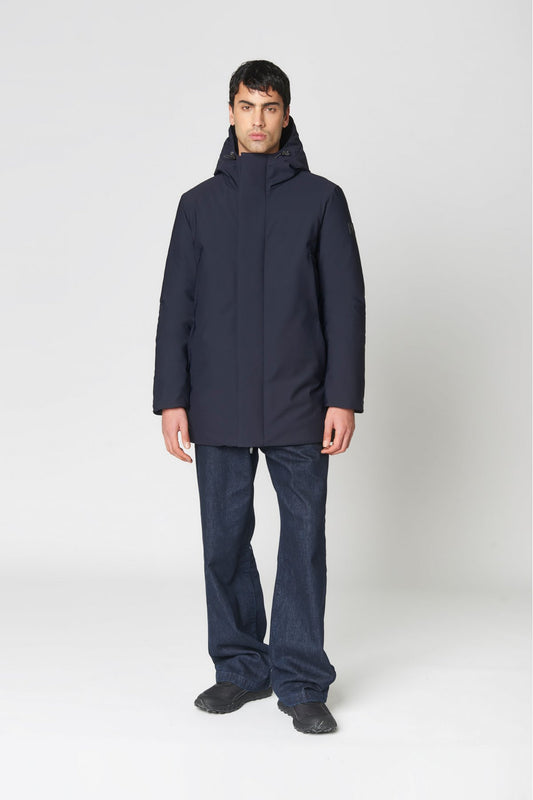 Giacca uomo Canadian Nelson navy con cappuccio regolabile e imbottitura in poliestere