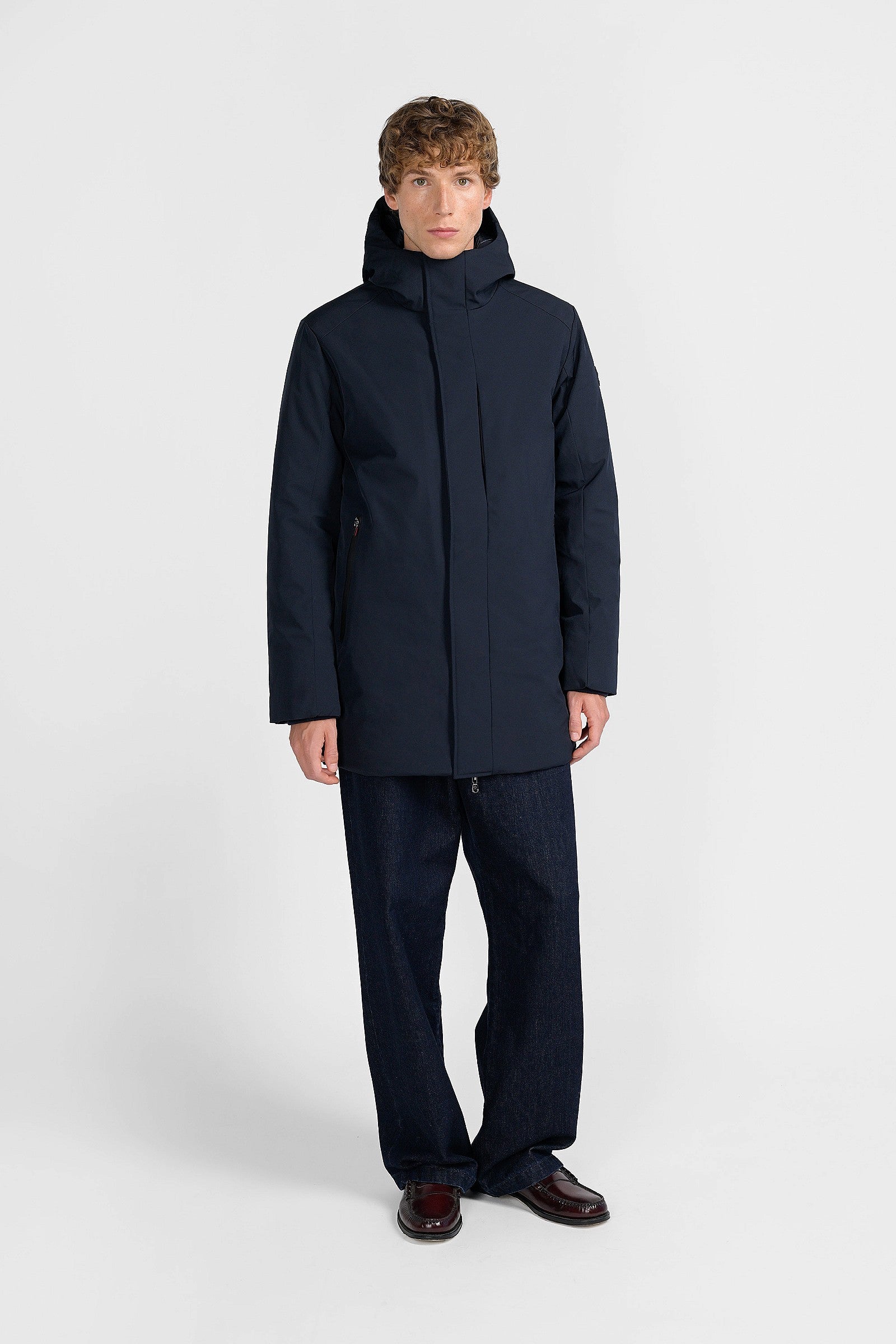 Giacca uomo Canadian St. John navy con cappuccio e zip doppio cursore