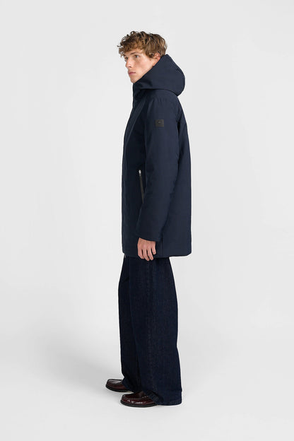 Giacca uomo Canadian St. John navy con cappuccio e zip doppio cursore lato