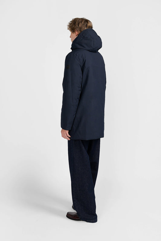 Giacca uomo Canadian St. John navy con cappuccio e zip doppio cursore dietro