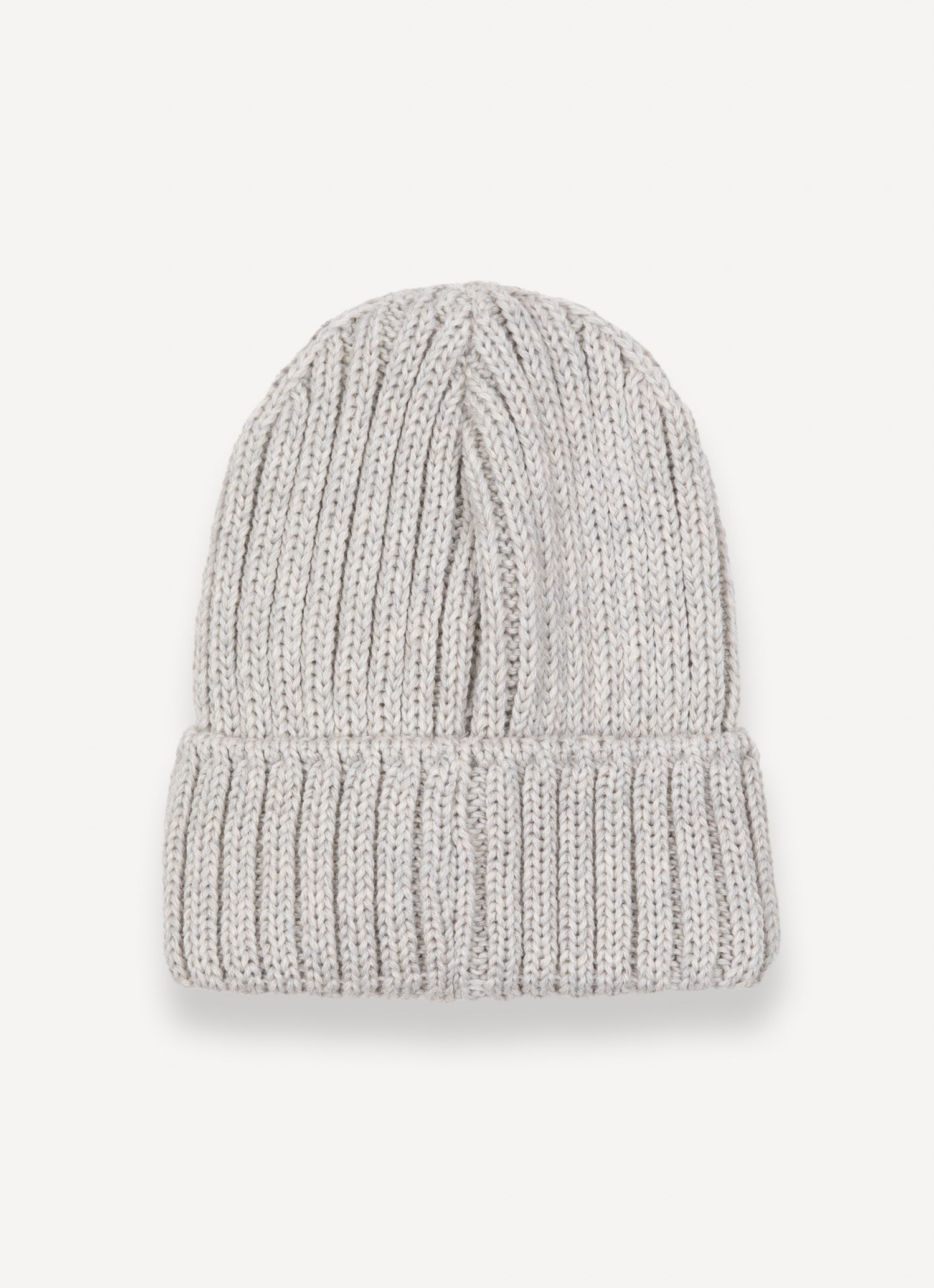 Cappello unisex Colmar grigio in lana a coste con risvolto e logo frontale dietro