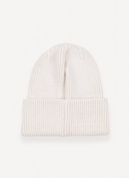 Cappello unisex Colmar bianco effetto ciniglia con risvolto e logo laterale dietro
