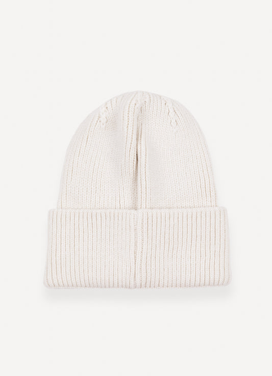 Cappello unisex Colmar bianco effetto ciniglia con risvolto e logo laterale dietro