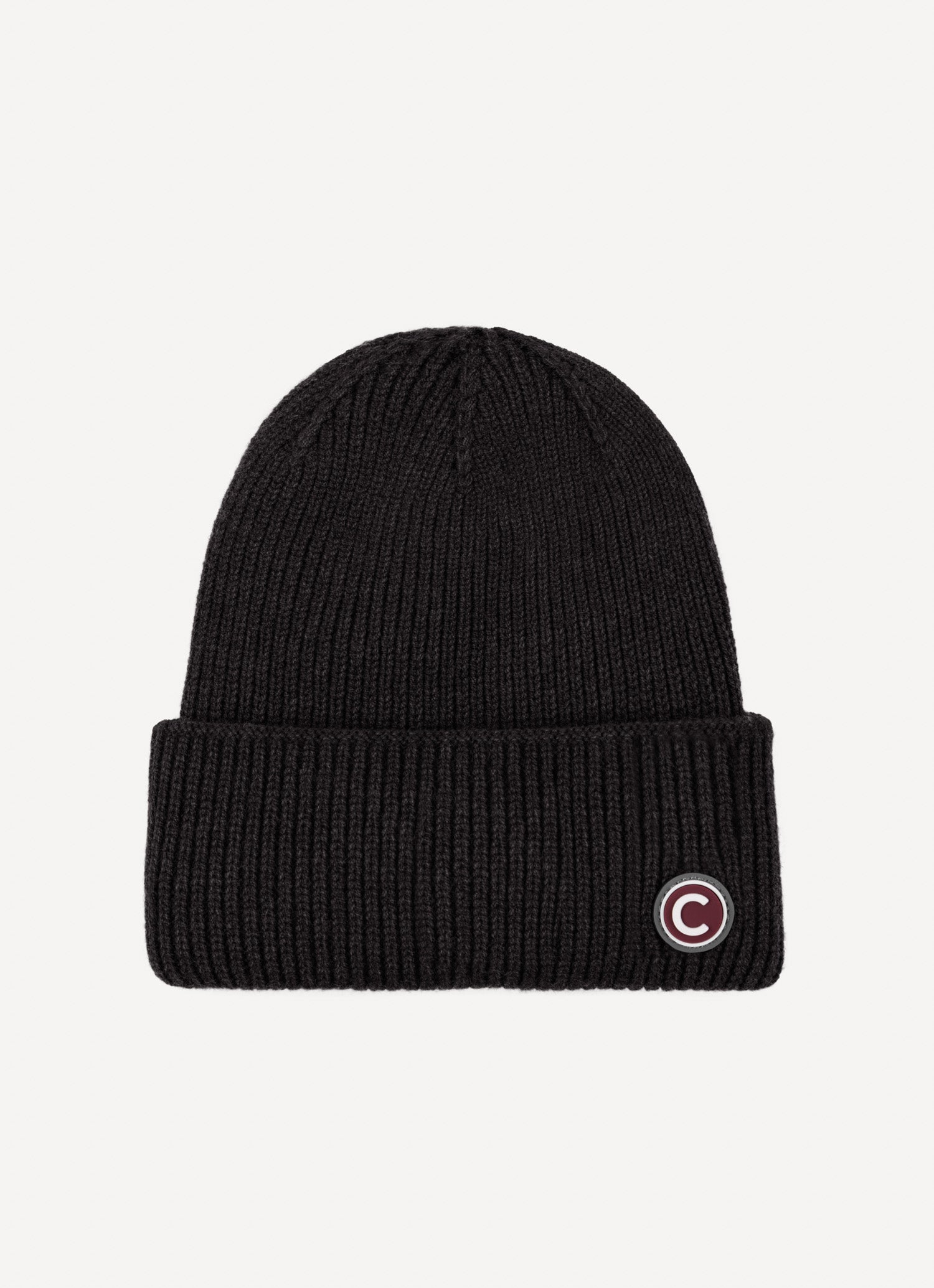 Cappello unisex Colmar nero effetto ciniglia con risvolto e logo laterale