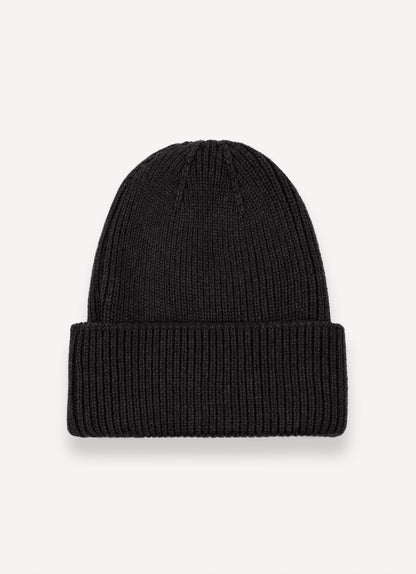 Cappello unisex Colmar nero effetto ciniglia con risvolto e logo laterale dietro