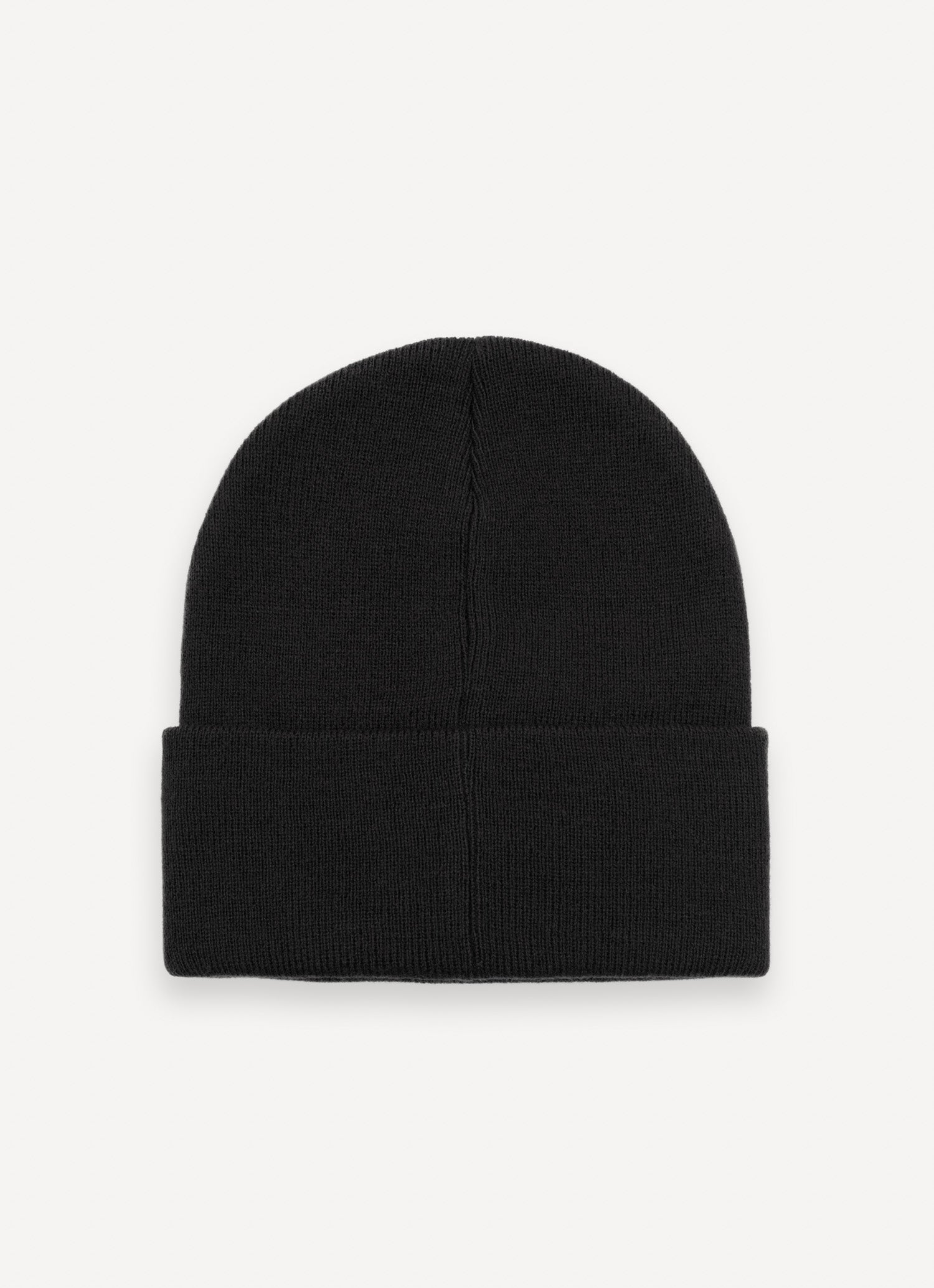 Cappello unisex Colmar in maglia nera con risvolto e logo frontale dietro