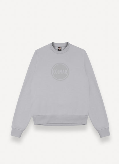 Felpa uomo Colmar Originals girocollo bianca in cotone felpato con logo frontale