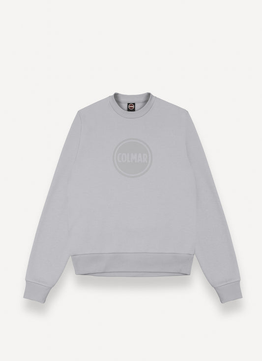 Felpa uomo Colmar Originals girocollo bianca in cotone felpato con logo frontale