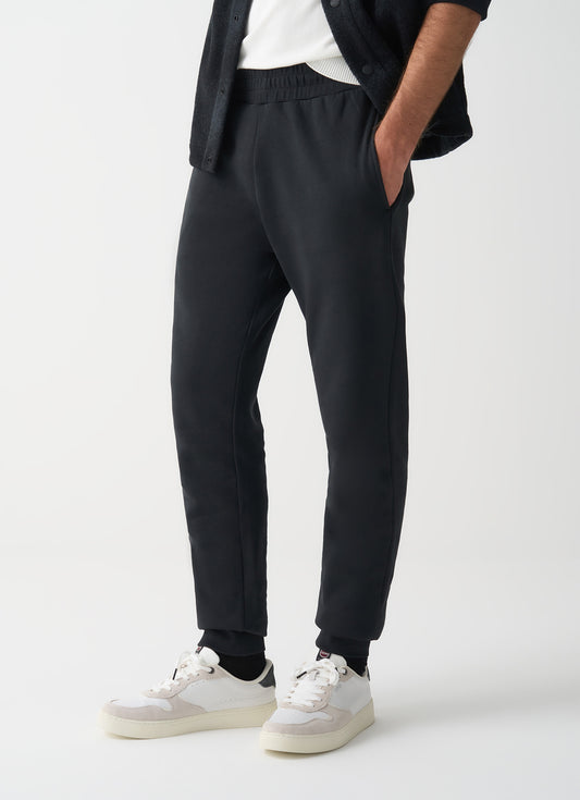 Pantaloni uomo Colmar in felpa neri con taschino in tessuto tecnico e logo Originals