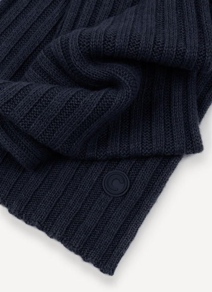 Sciarpa Colmar unisex a coste larghe in lana e cashmere riciclato con logo tono su tono dettaglio