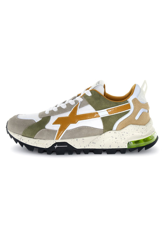 Sneaker uomo W6YZ BREEZE 3-M taupe e beige vista laterale