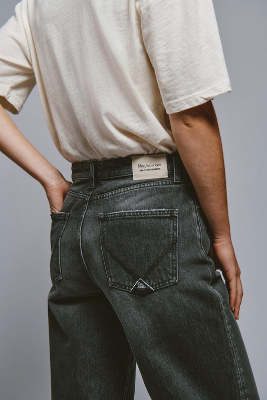 dettaglio tasca posteriore con label Roy Roger’s jeans nero