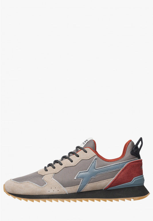 W6yz scarpe uomo  JET-M. - Sneakers in tessuto tecnico e suede
Tortora - Grigio. 2013560132D70