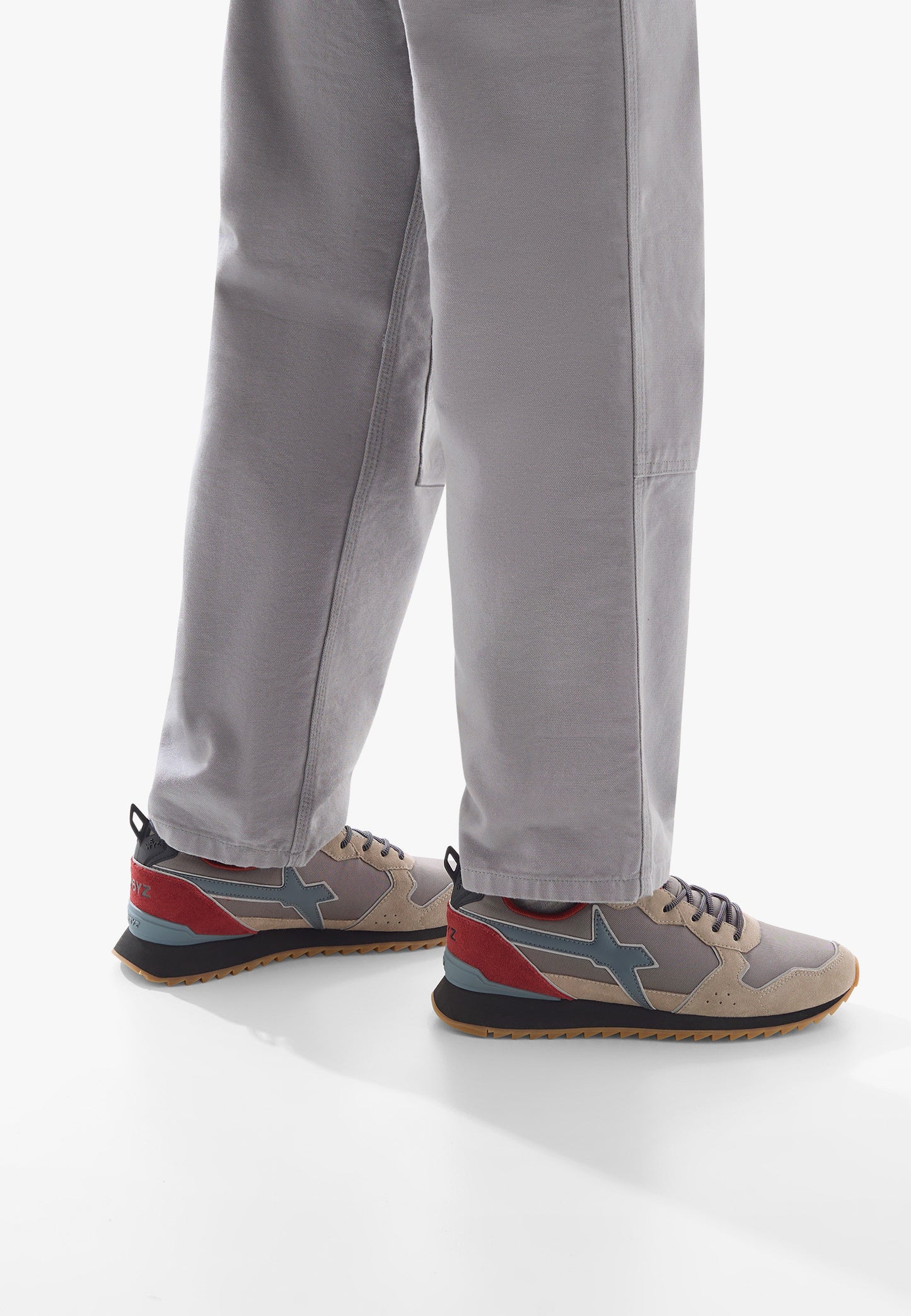 W6yz scarpe uomo  JET-M. - Sneakers in tessuto tecnico e suede
Tortora - Grigio. 2013560132D70