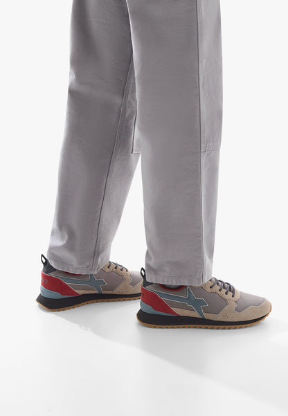 W6yz scarpe uomo  JET-M. - Sneakers in tessuto tecnico e suede
Tortora - Grigio. 2013560132D70
