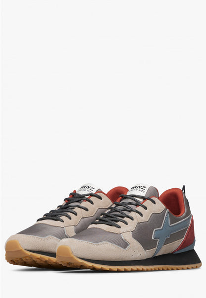 W6yz scarpe uomo  JET-M. - Sneakers in tessuto tecnico e suede
Tortora - Grigio. 2013560132D70