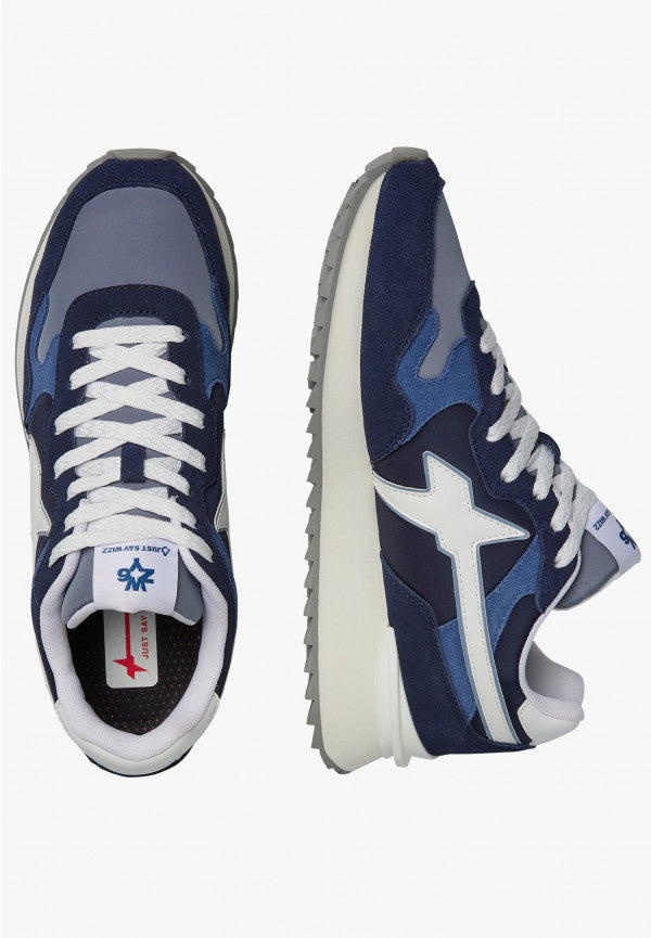 W6yz scarpa uomo YAK-M. - Sneakers in tessuto tecnico e suede - Navy