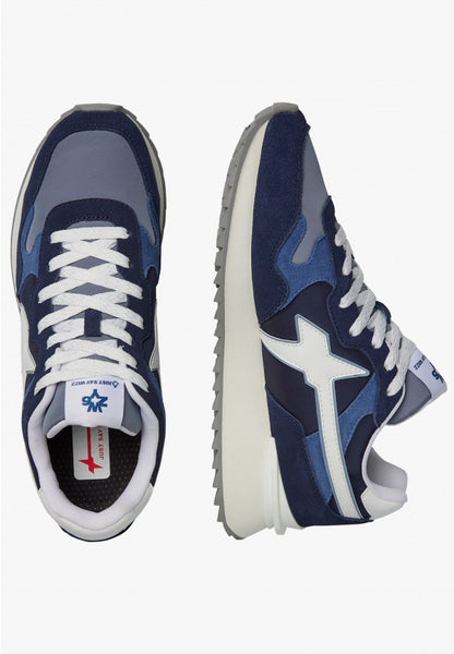 W6yz scarpa uomo YAK-M. - Sneakers in tessuto tecnico e suede - Navy