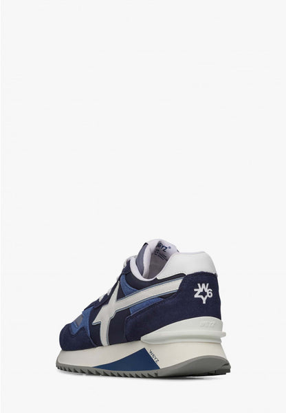 W6yz scarpa uomo YAK-M. - Sneakers in tessuto tecnico e suede - Navy