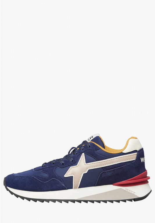 W6yz scarpe uomo YAK-M. - Sneakers in tessuto tecnico e suede - Navy-Beige 2015185262C52