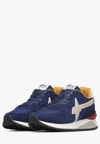 W6yz scarpe uomo YAK-M. - Sneakers in tessuto tecnico e suede - Navy-Beige 2015185262C52