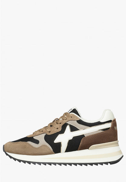 W6yz scarpe donna Home  YAK-W. - Sneakers in tessuto tecnico e suede - Marrone-Nero. 2016528421D33