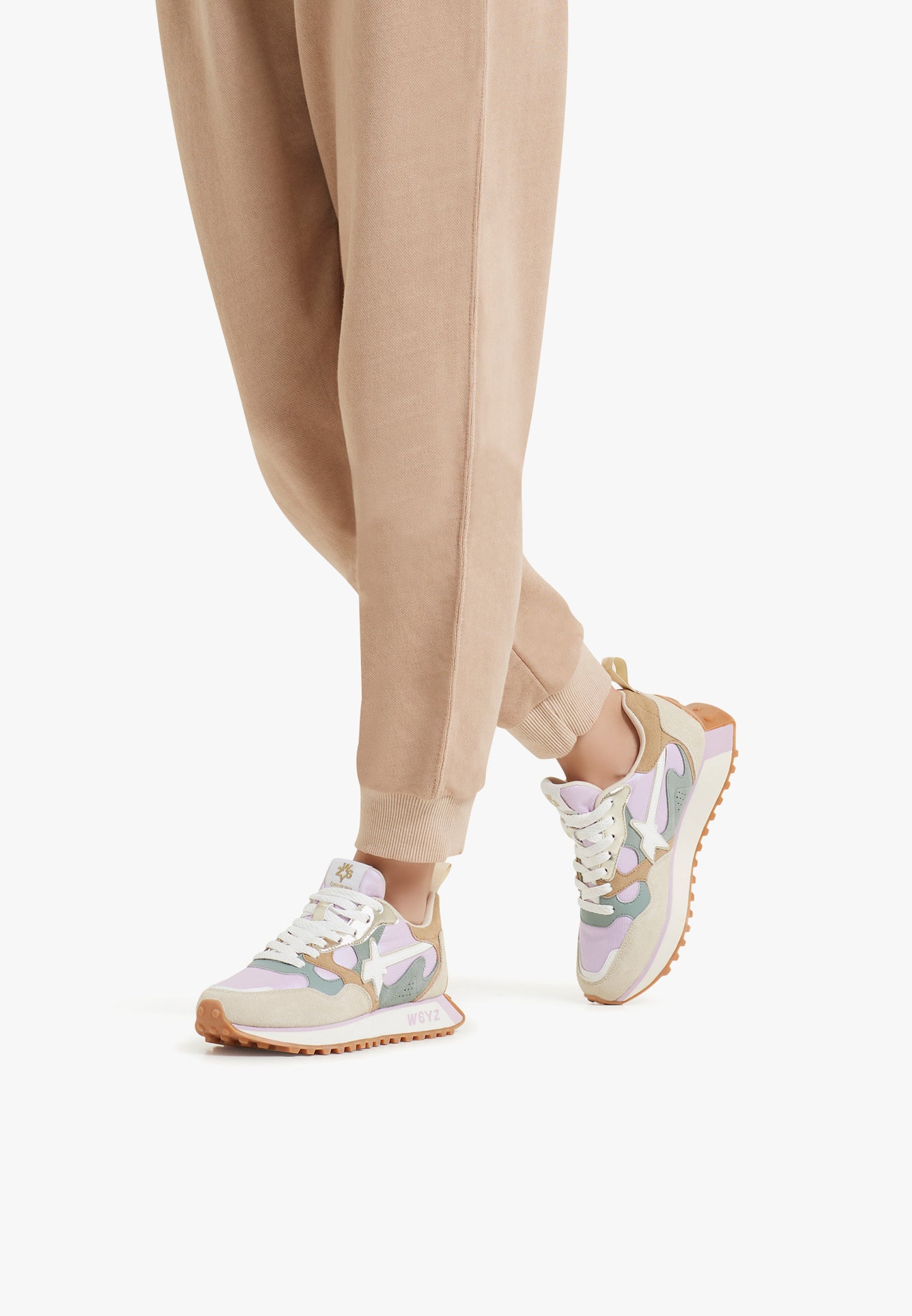 W6yz scarpa donna home  loop-uni. - sneakers in suede e tessuto tecnico - beige-salvia
2018285061e11