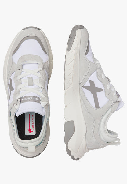 W6yz scarpa uomo mod NEXT-M Sneakers in tessuto tecnico e suede - Bianco 2018631010N01