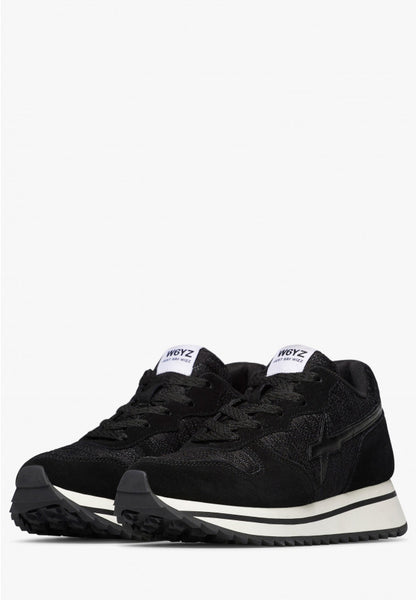 W6yz scarpe donna  JET-W. - Sneakers in suede e tessuto tecnico - Nero 2018635151A01