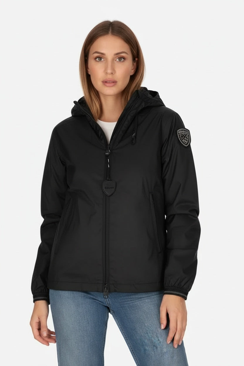 Giubbotto Blauer donna nero con cappuccio vista frontale