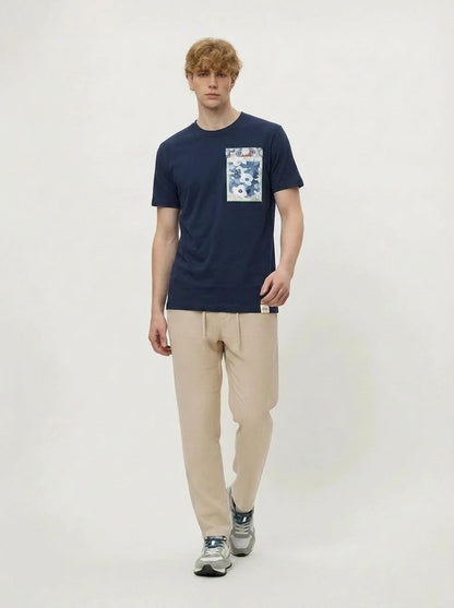 Bob T-shirt uomo in cotone con taschino