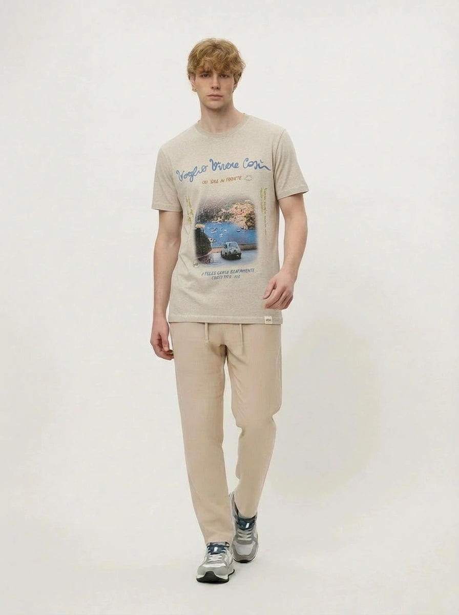 Bob Men's Printed Jersey T-shirt PRINT90 BROWN