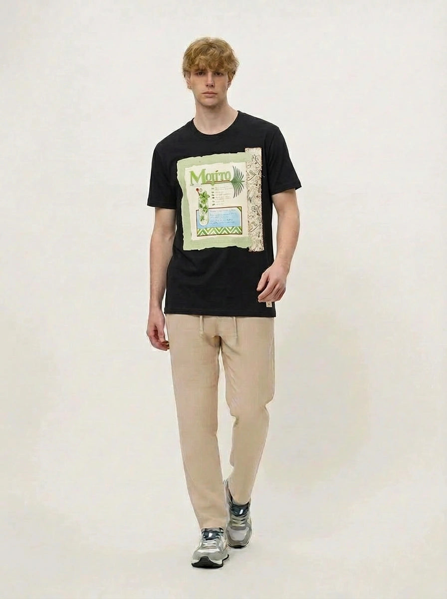 Bob T-shirt uomo in cotone lavorata
