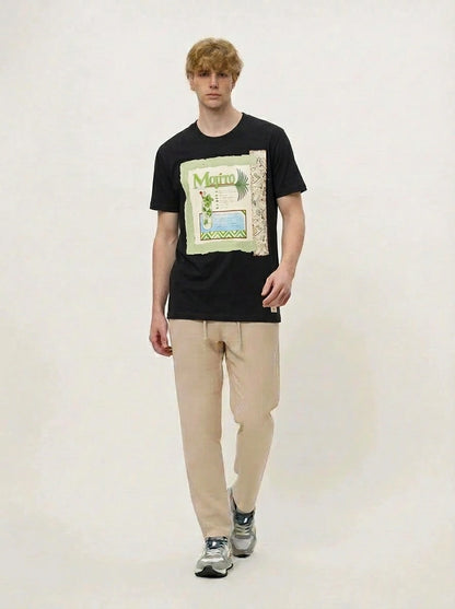 Bob T-shirt uomo in cotone lavorata