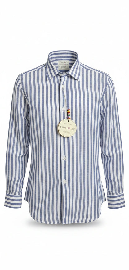 Altemflower striped linen blend shirt 55% linen 45% cotton 9238 015