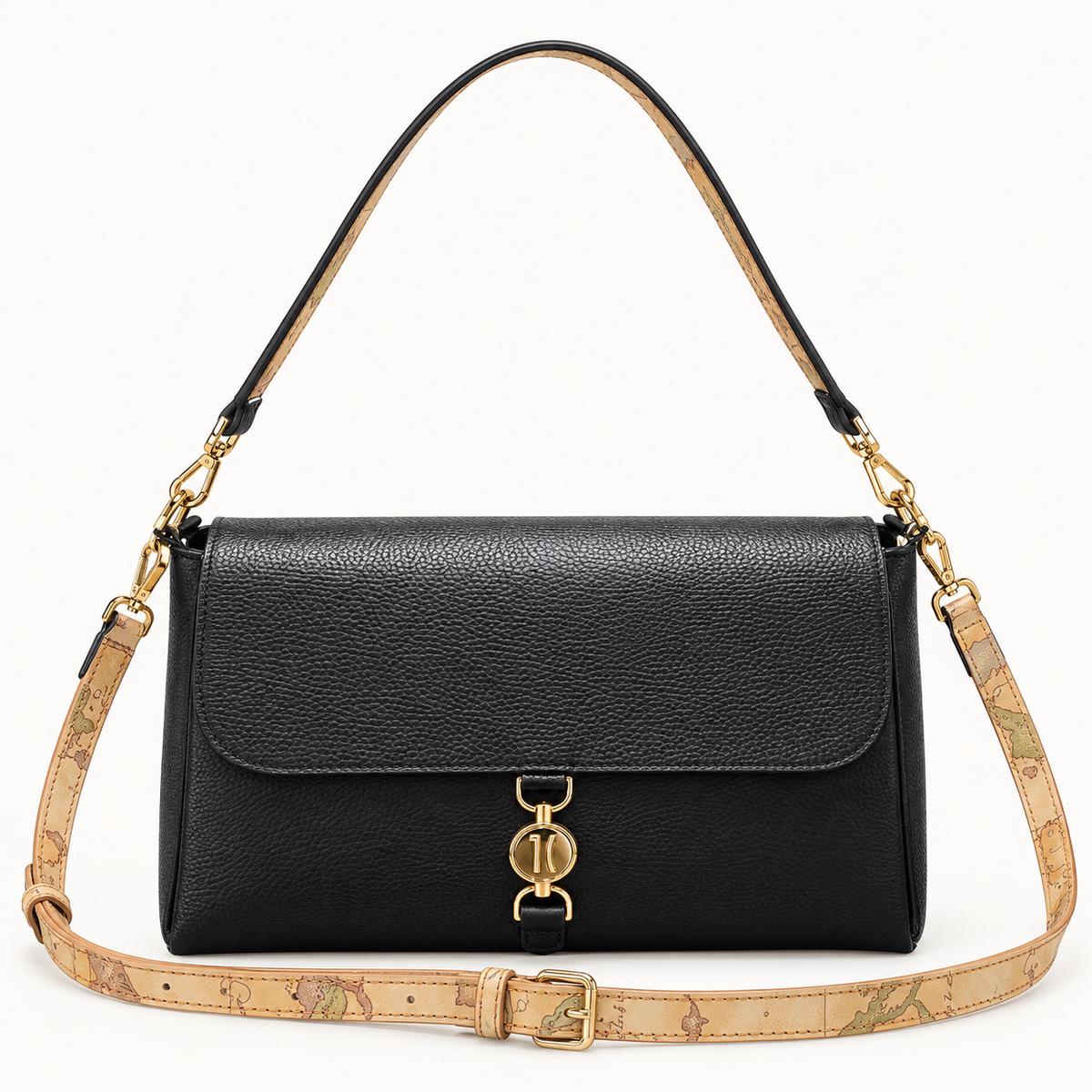 1^ Classe borsa donna sottospalla con patta nero LG35 M630 0001 - immagine 1