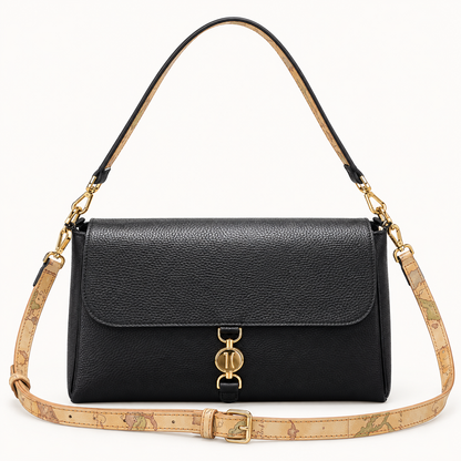 1^ Classe borsa donna sottospalla con patta nero LG35 M630 0001 - immagine 1