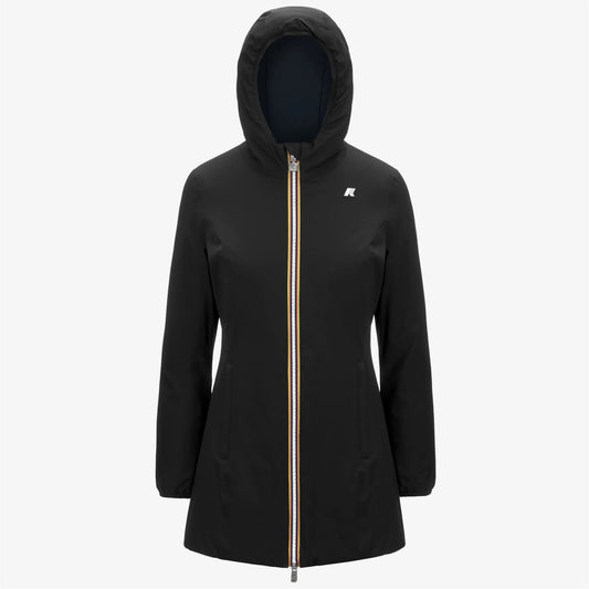K-WAY Denise Capospalla donna Giacca Calda Reversibile Donna Nera Blu con Imbottitura Sintetica .K6128UW
