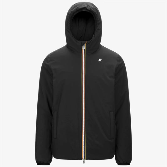 Giacca uomo K-Way Jack St Reversible black pure-green blackish impermeabile reversibile con imbottitura Primaloft