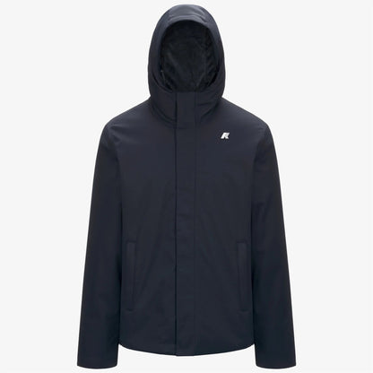 Giacca uomo K-Way Jacko Twill Marmotta blu impermeabile con imbottitura PrimaLoft