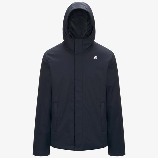 Giacca uomo K-Way Jacko Twill Marmotta blu impermeabile con imbottitura PrimaLoft