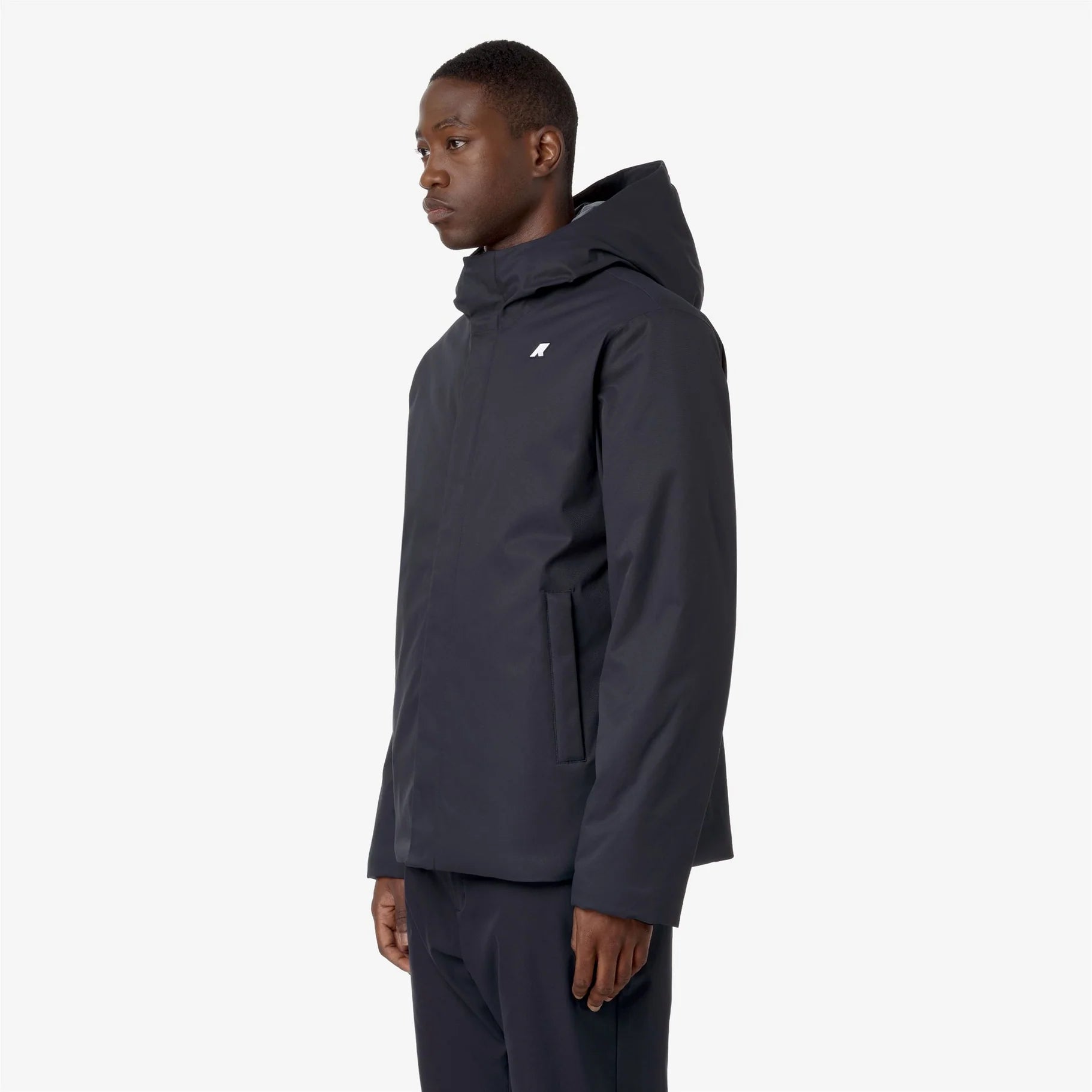 Giacca uomo K-Way Jacko Twill Marmotta blu impermeabile con imbottitura PrimaLoft lato