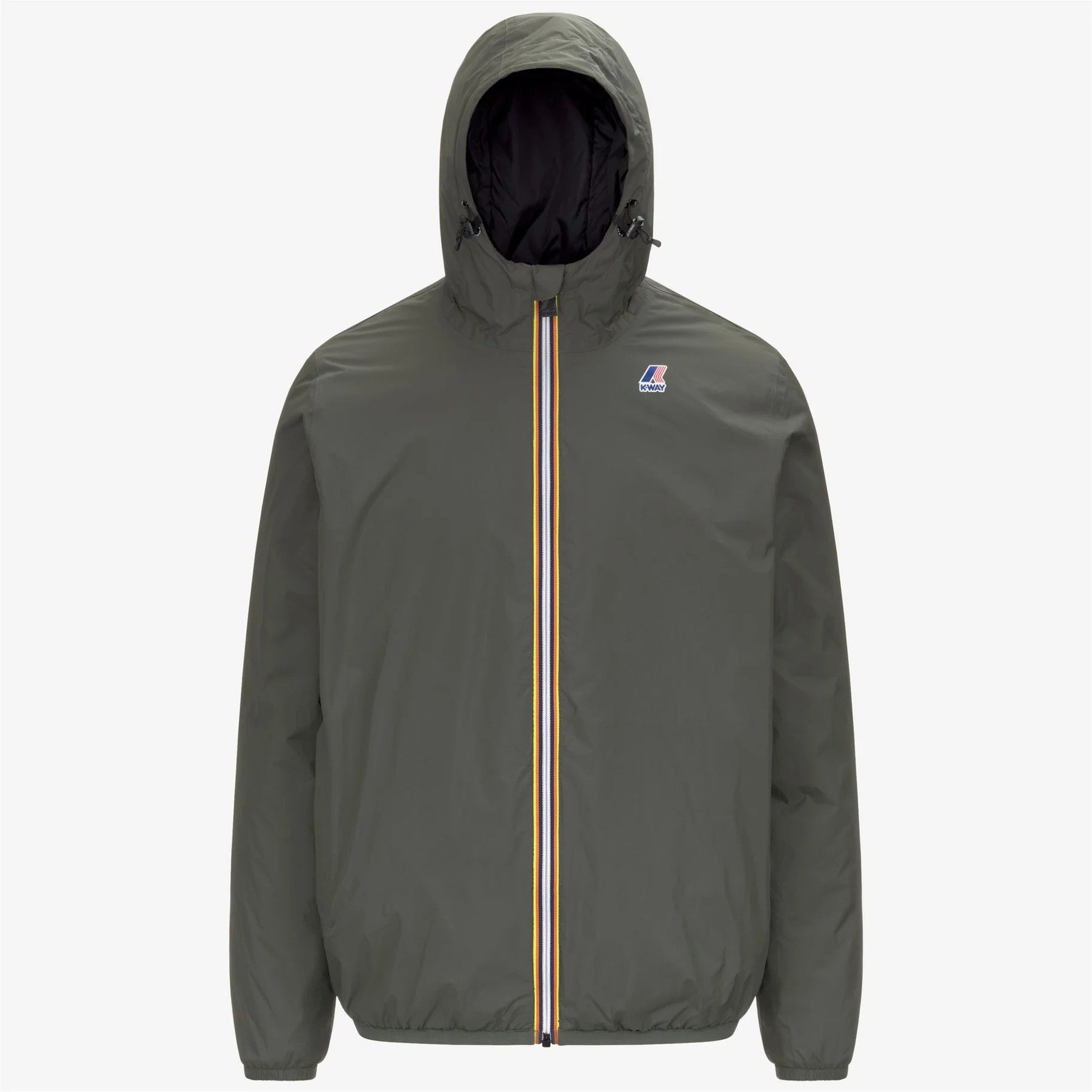Giubbino unisex K-Way Claude verde scuro in tessuto riciclato impermeabile e traspirante
