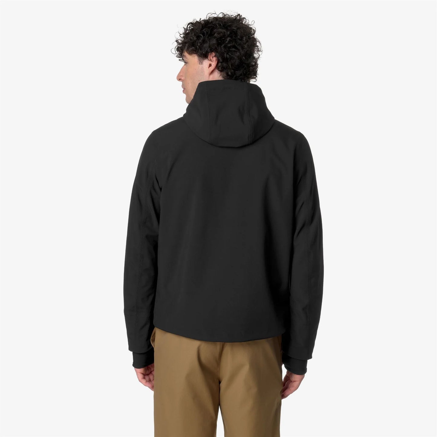 K-Way giacca corta uomo Jacko Bonded impermeabile con fodera in pile colore nero blu dietro