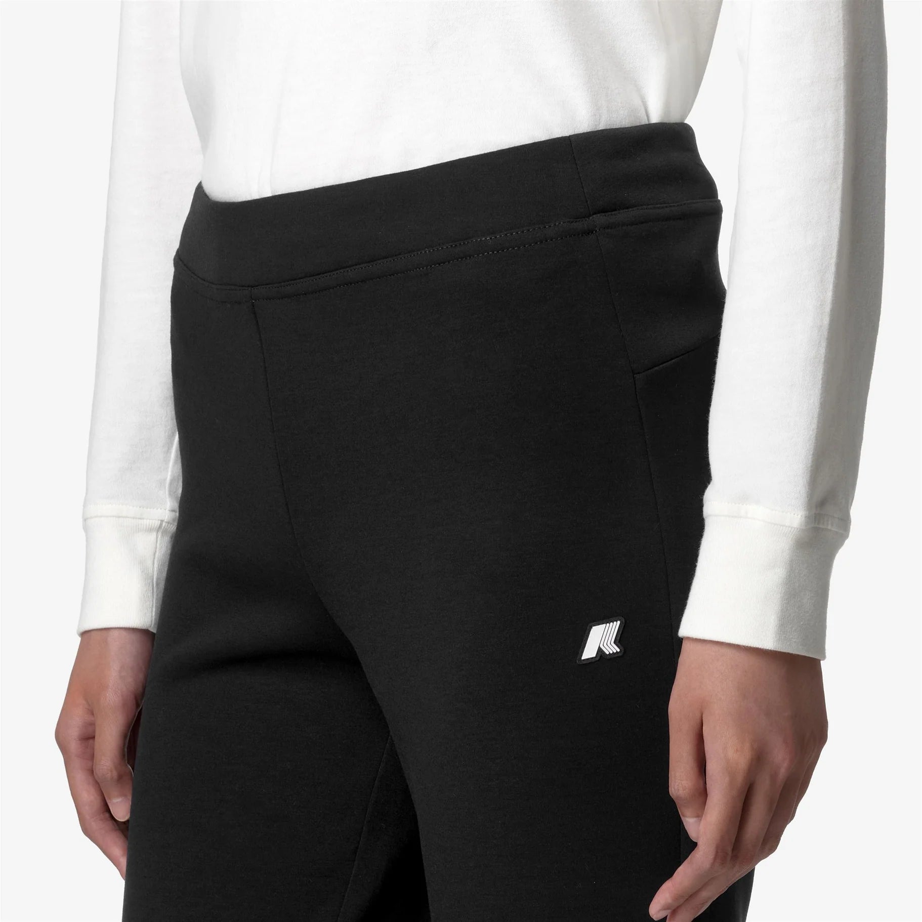 K-Way pantaloni donna Jenny sportivi flare colore nero grigio dettaglio