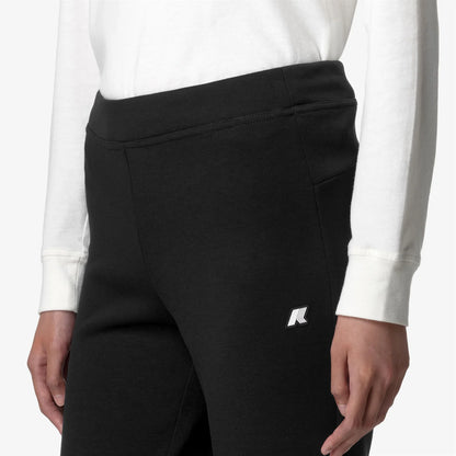 K-Way pantaloni donna Jenny sportivi flare colore nero grigio dettaglio